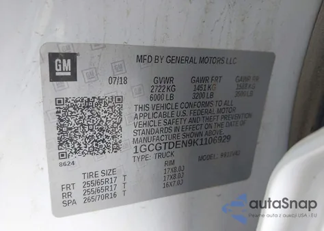 2019 Chevrolet Colorado Z71 from USA, damaged, VIN 1GCGTDEN9K1106929